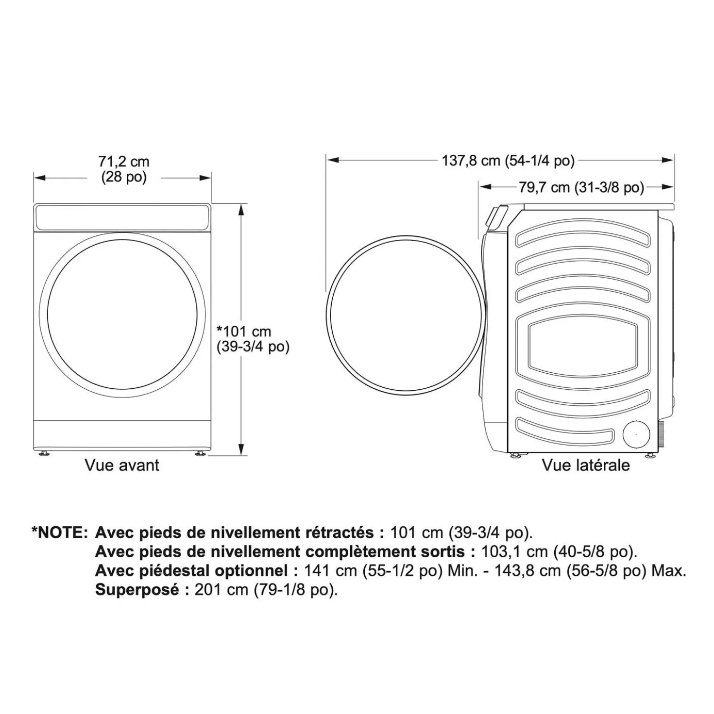 GE Profile Sécheuse Chargement frontal Bleu saphir 28" - PFD87ESMVRS