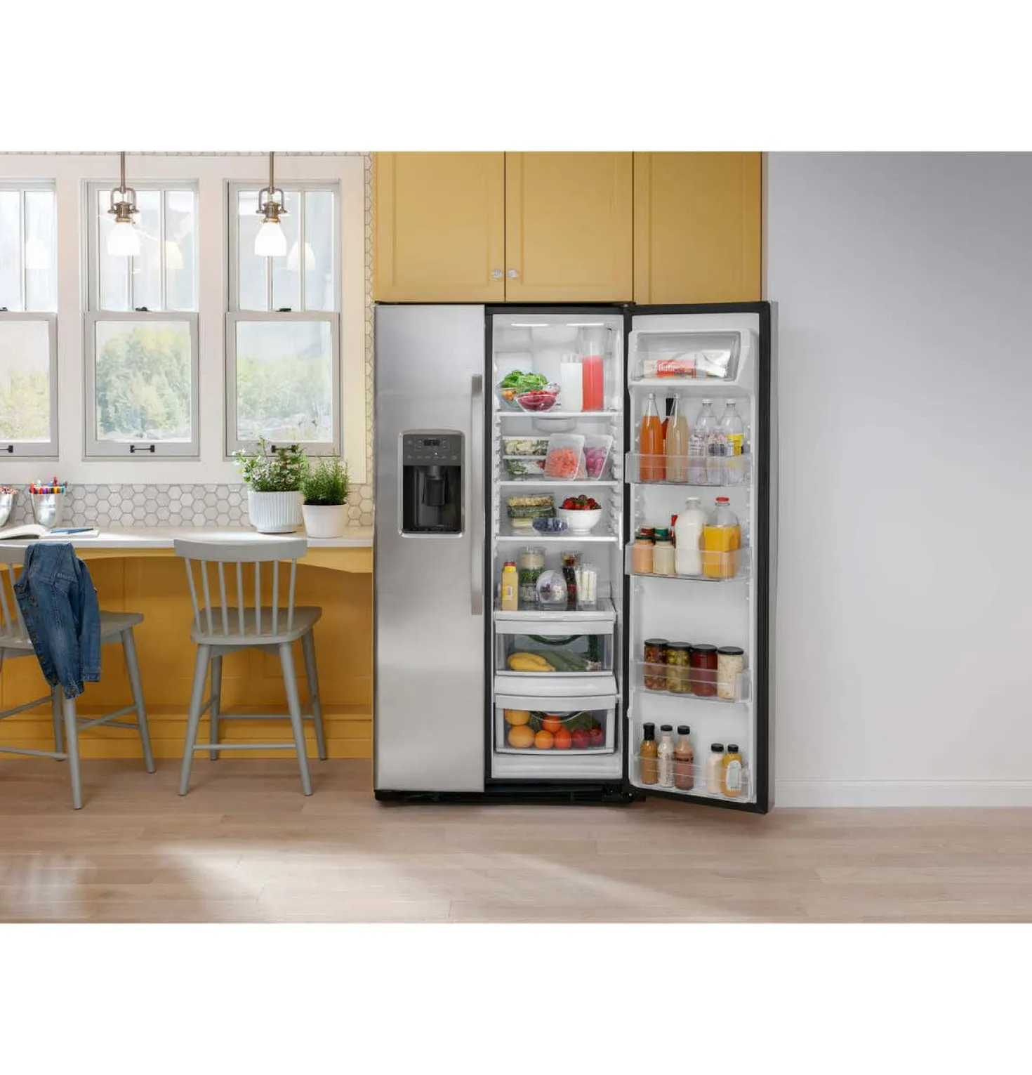 GE Réfrigerateur 23 pi3 33 po Acier inoxydable Côte à côte - GSS23GYPFS