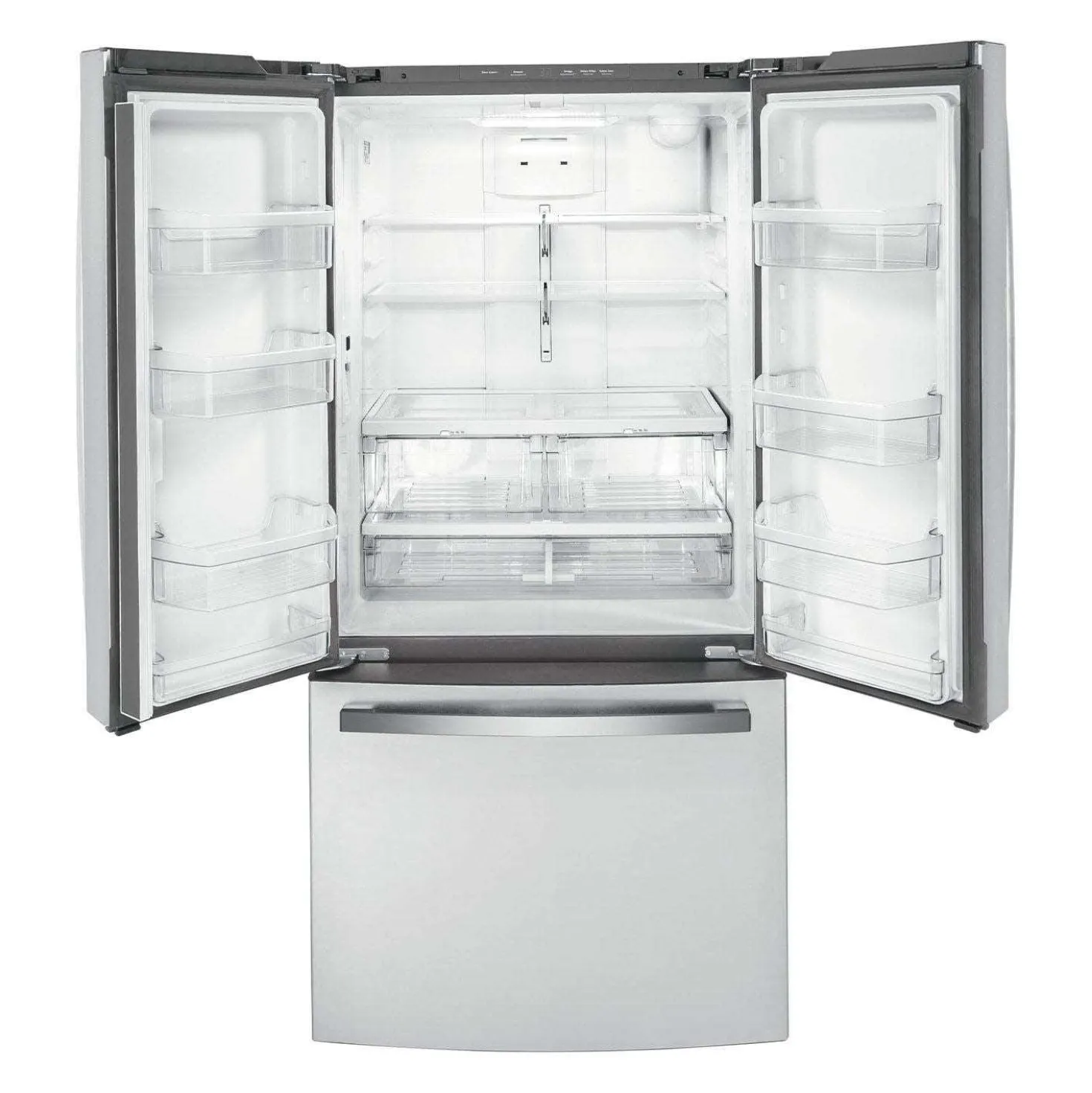 GE Réfrigérateur 18,6 pi3 33 po Acier inoxydable Congélateur en bas, Portes françaises - GWE19JYLFS