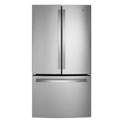 GE Réfrigérateur 27 pi3 36 po Acier inoxydable Congélateur en bas, Portes françaises - GNE27JYMFS