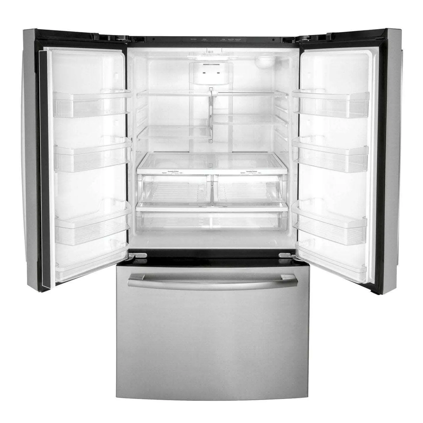GE Réfrigérateur 27 pi3 36 po Acier inoxydable Congélateur en bas, Portes françaises - GNE27JYMFS