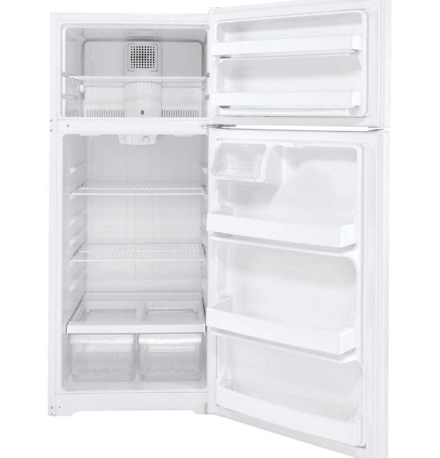 GE Réfrigérateur 17,5 pi3 28 po Blanc Congélateur en haut - GTE18DTNRWW