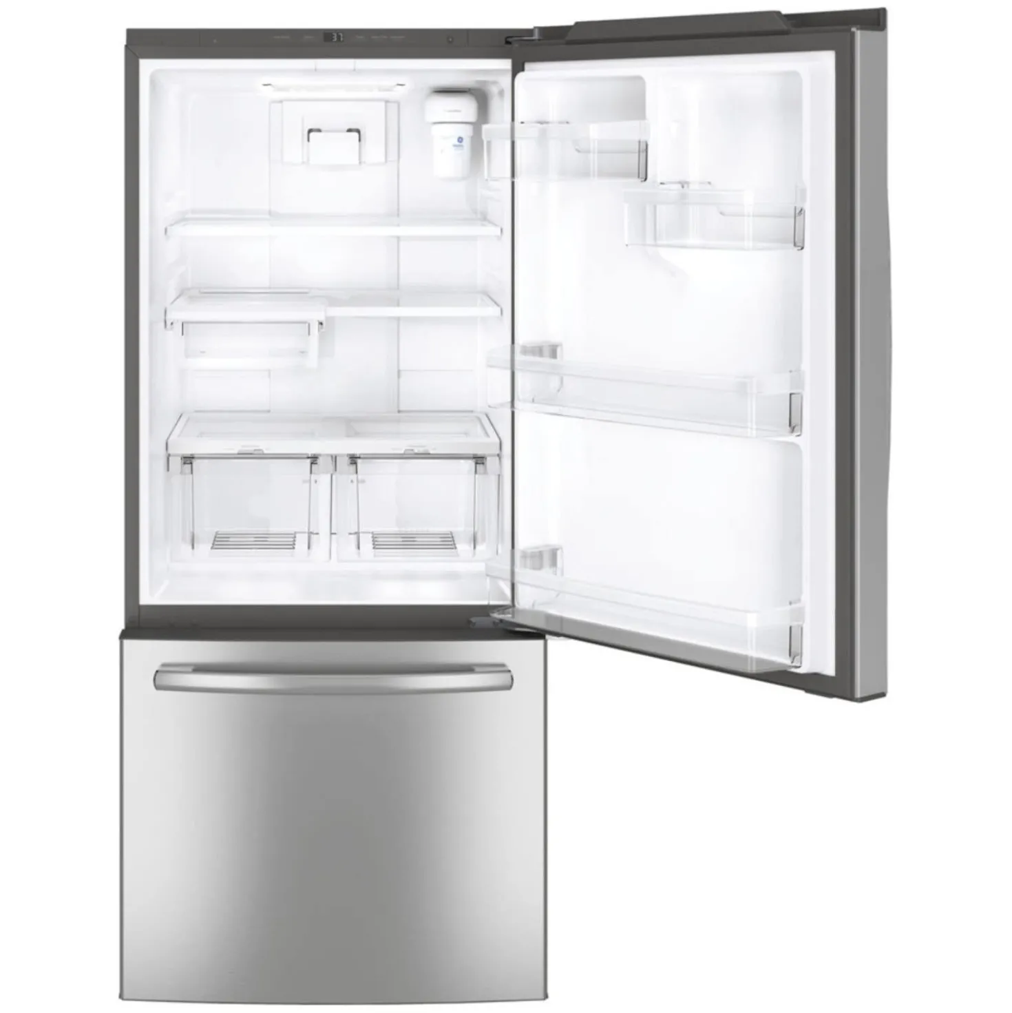 GE Réfrigérateur 21 pi3 30 po Inox Congélateur en bas - GDE21EYKFS