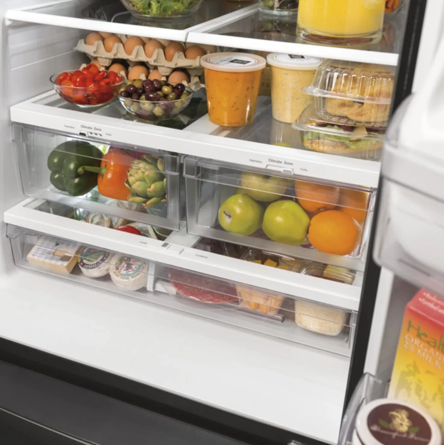 GE Réfrigérateur 24,7 pi3 33 po Inox Portes françaises - GNE25JYKFS