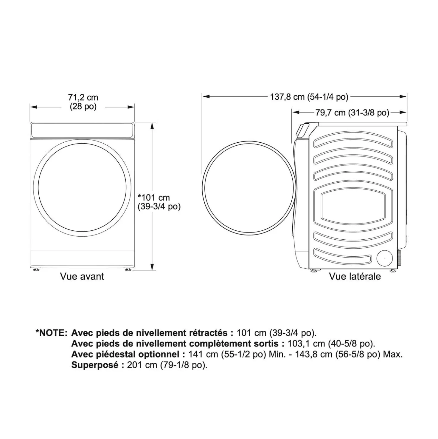 GE Sécheuse Chargement frontal Blanc 28" - GFD55ESMNWW
