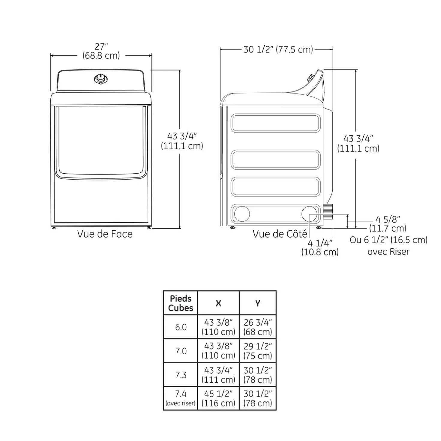 GE Sécheuse Chargement frontal Gris 27" - GTD49EBMRDG