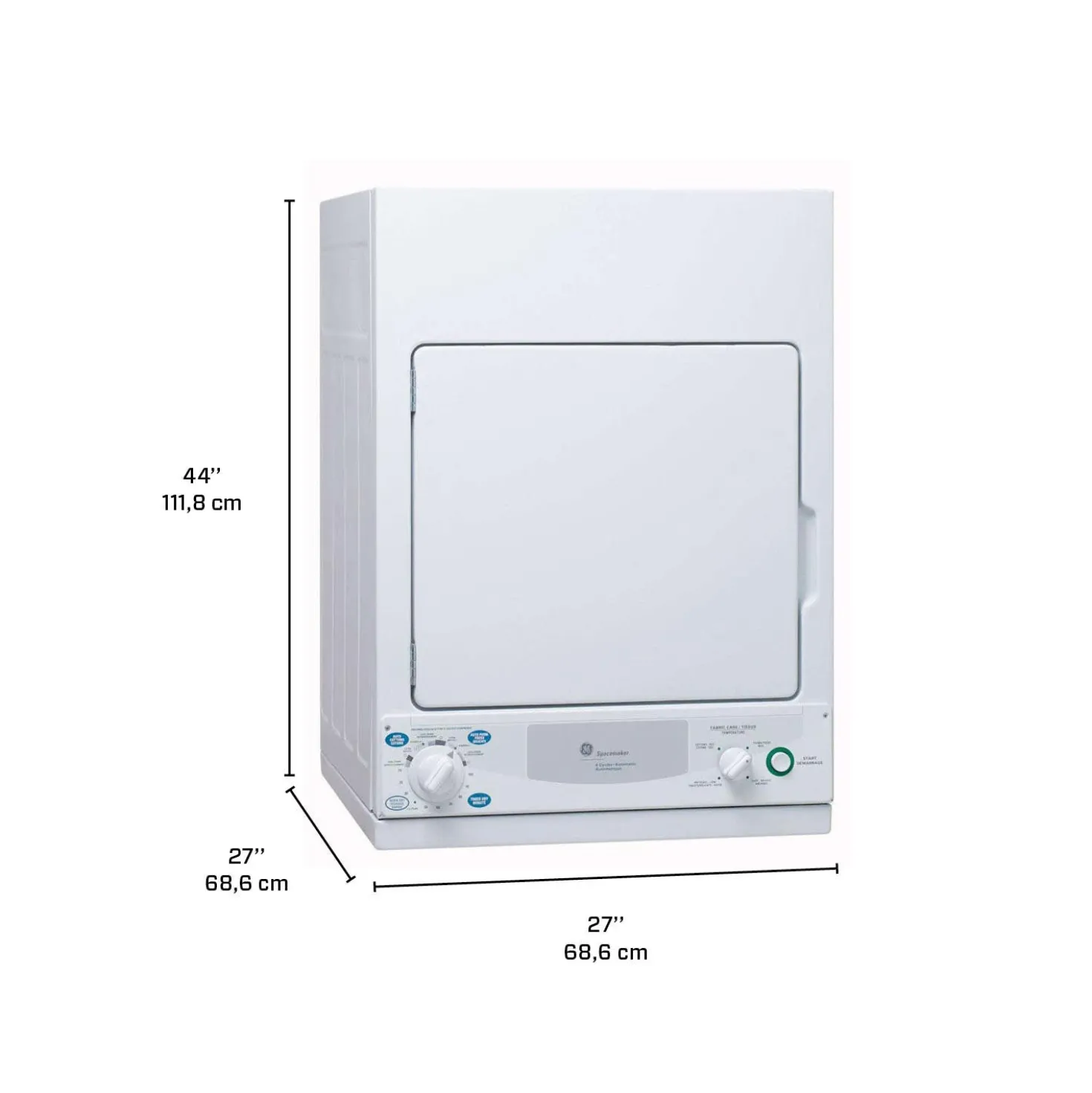 GE Sécheuse 3,6 pi3 Chargement frontal Blanc 24" - PCKS443EBWW