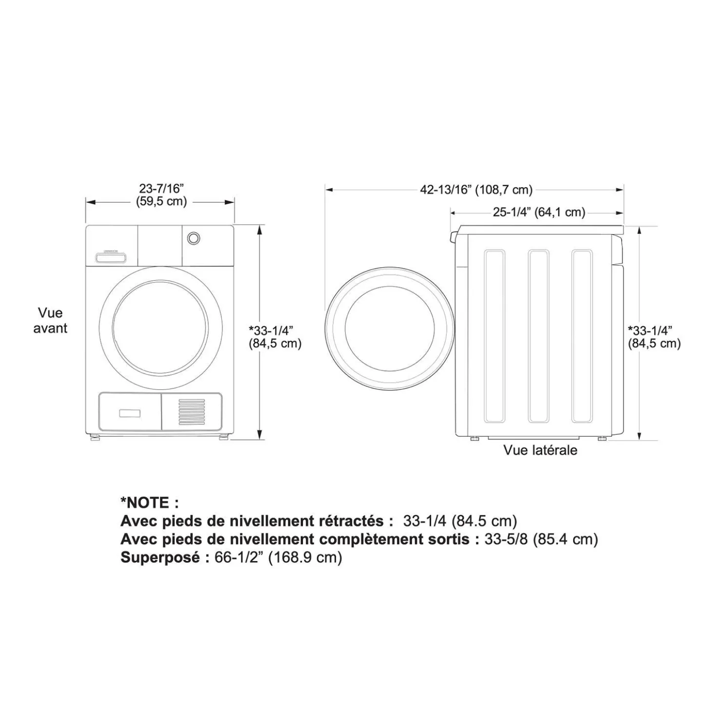 GE Sécheuse 4,1 pi3 Chargement frontal Blanc 23.5" - GFT14JSIMWW