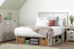 Grand lit avec paniers de rangement (60'') - South Shore