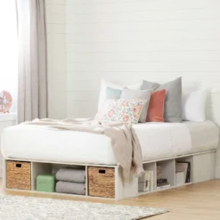 Grand lit avec paniers de rangement (60'') - South Shore