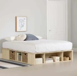 Grand lit avec paniers de rangement (60") - South Shore