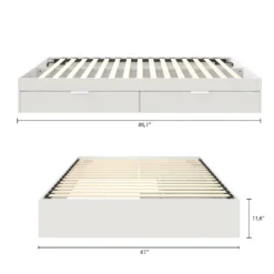 Grand lit avec rangement 2 tiroirs (60