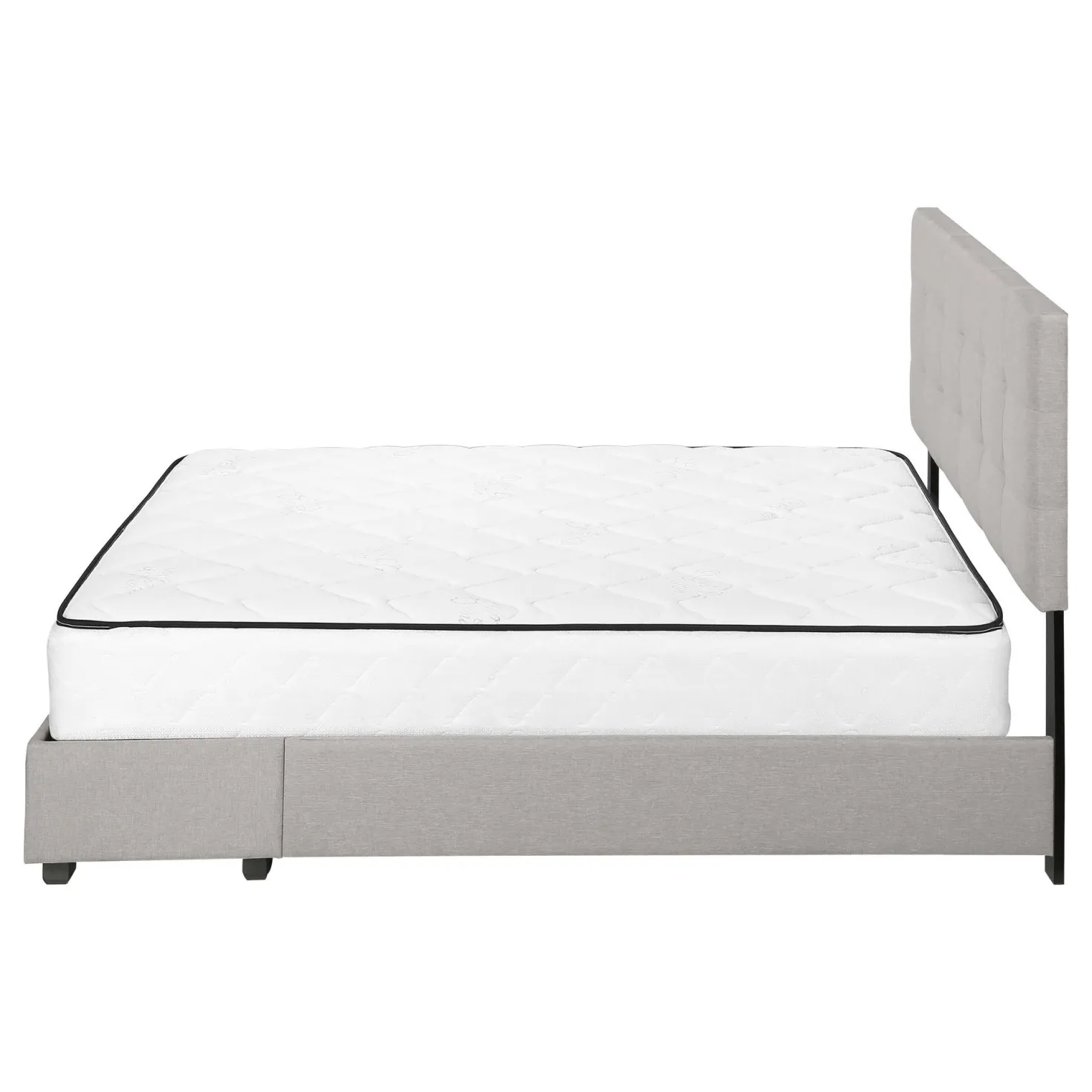 Grand lit avec rangement 2 tiroirs et tête de lit (60") - Monarch