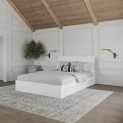 Grand lit avec rangement 2 tiroirs et tête de lit (60