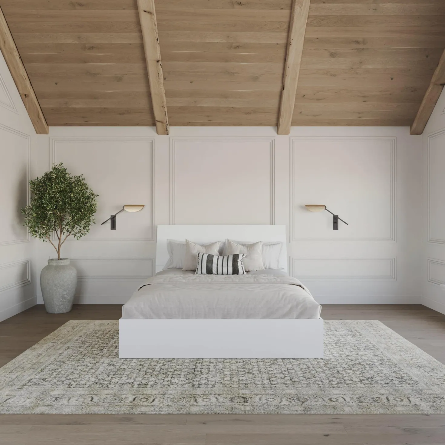 Grand lit avec rangement 2 tiroirs et tête de lit (60") - Nexera