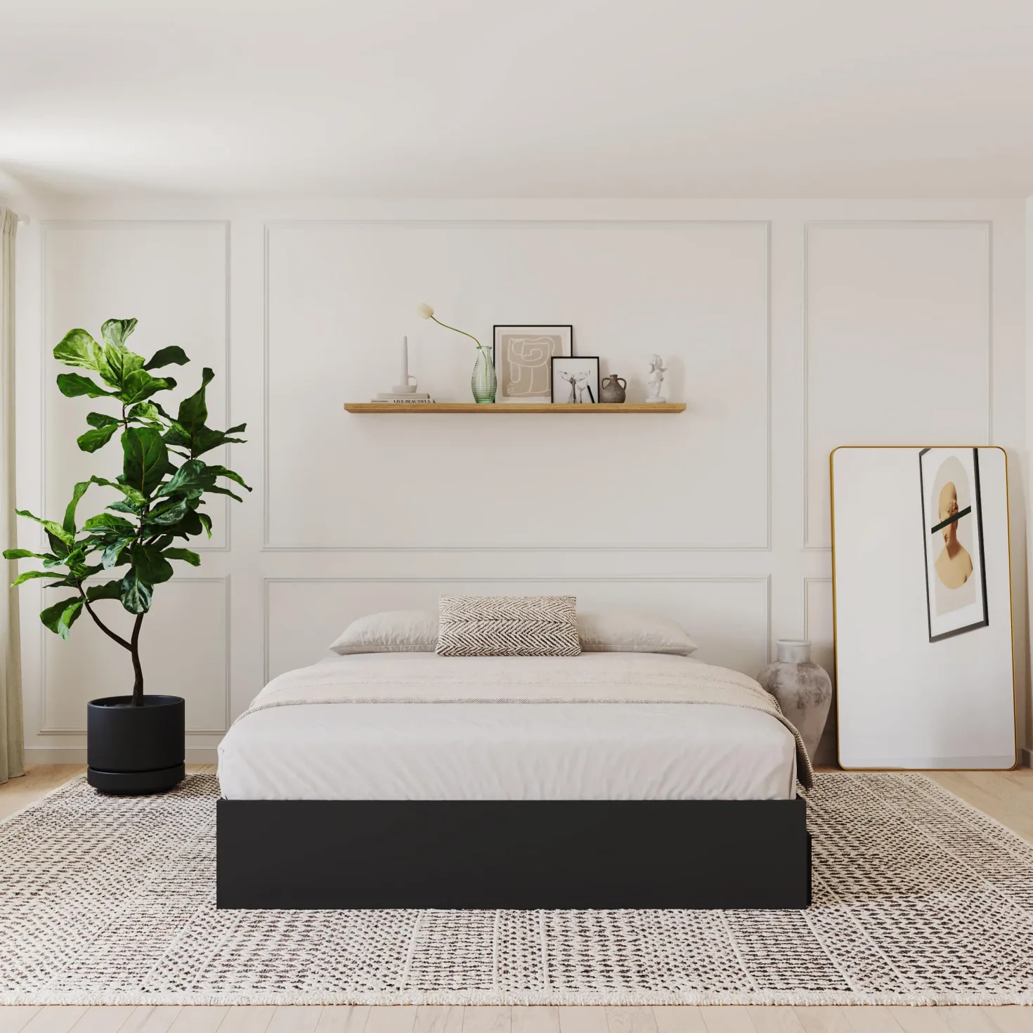 Grand lit avec rangement 3 tiroirs (60") - Nexera