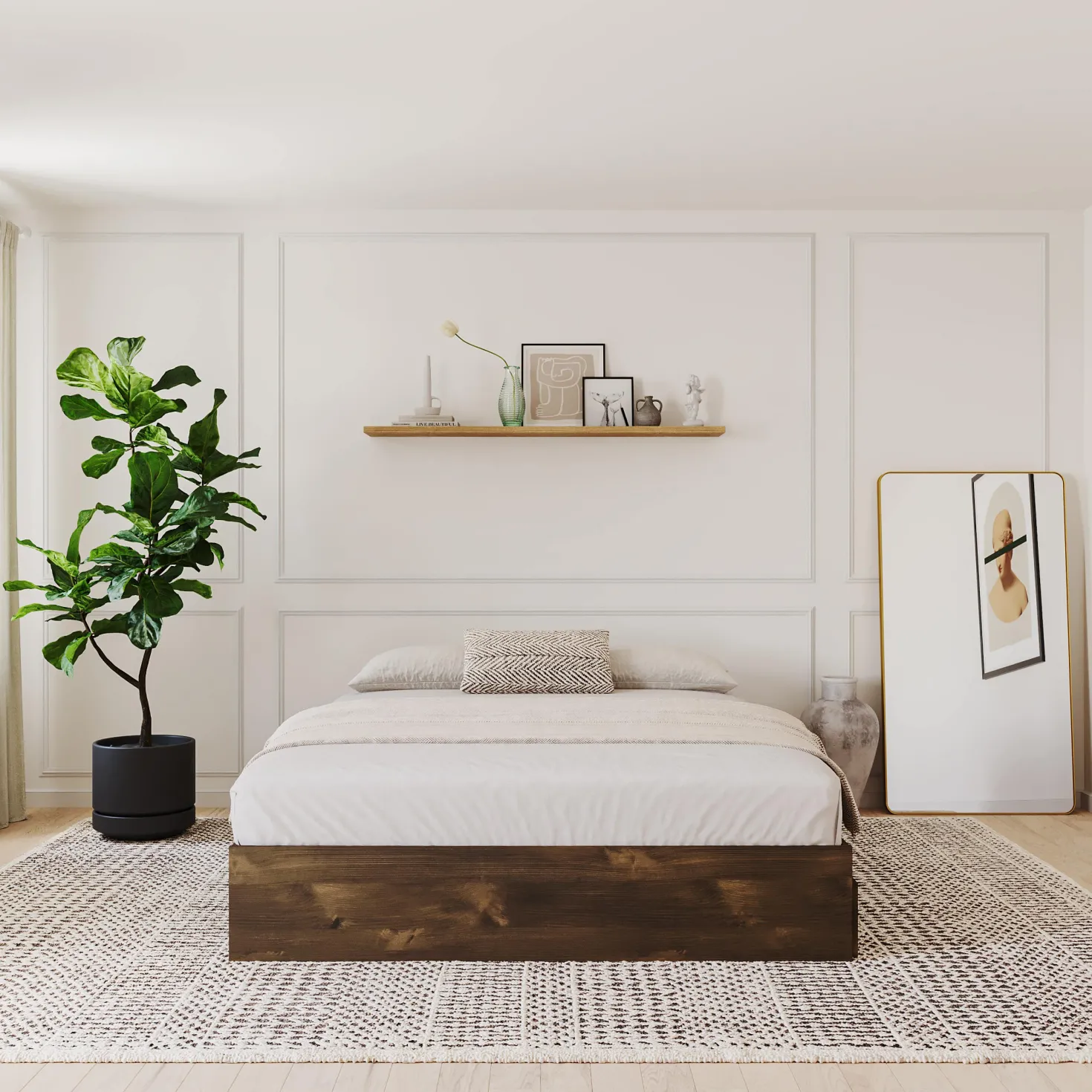 Grand lit avec rangement 3 tiroirs (60") - Nexera