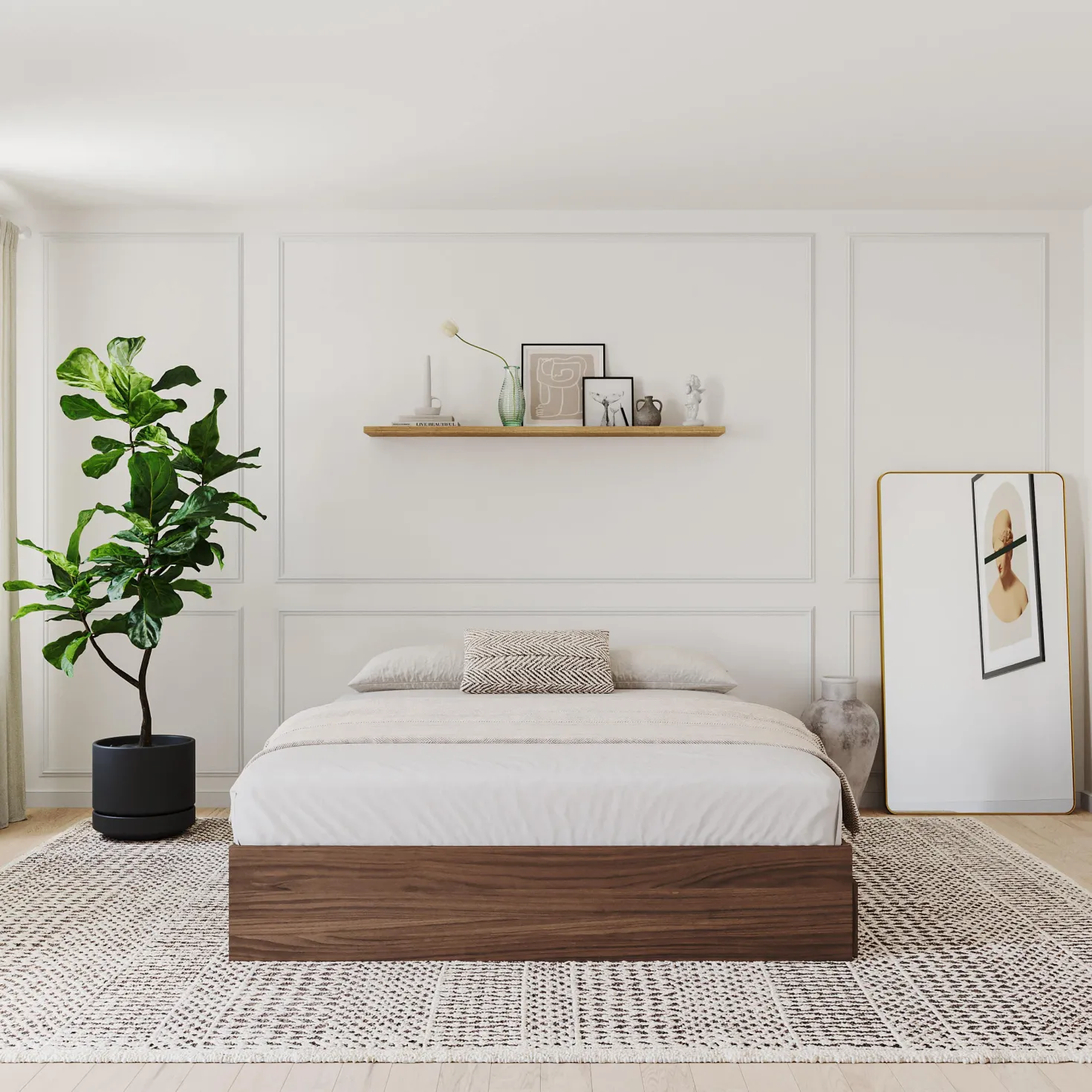 Grand lit avec rangement 3 tiroirs (60") - Nexera