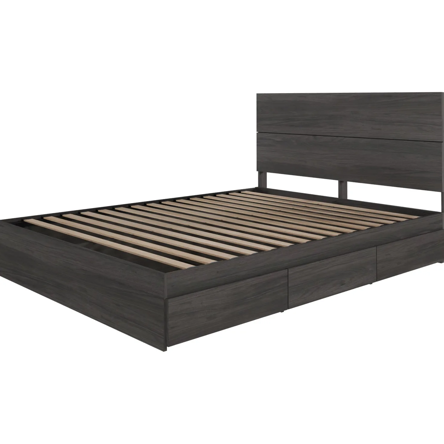 Grand lit avec rangement 3 tiroirs (60") - Nexera