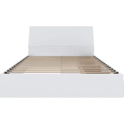 Grand lit avec rangement 3 tiroirs et tête de lit (60") - Nexera