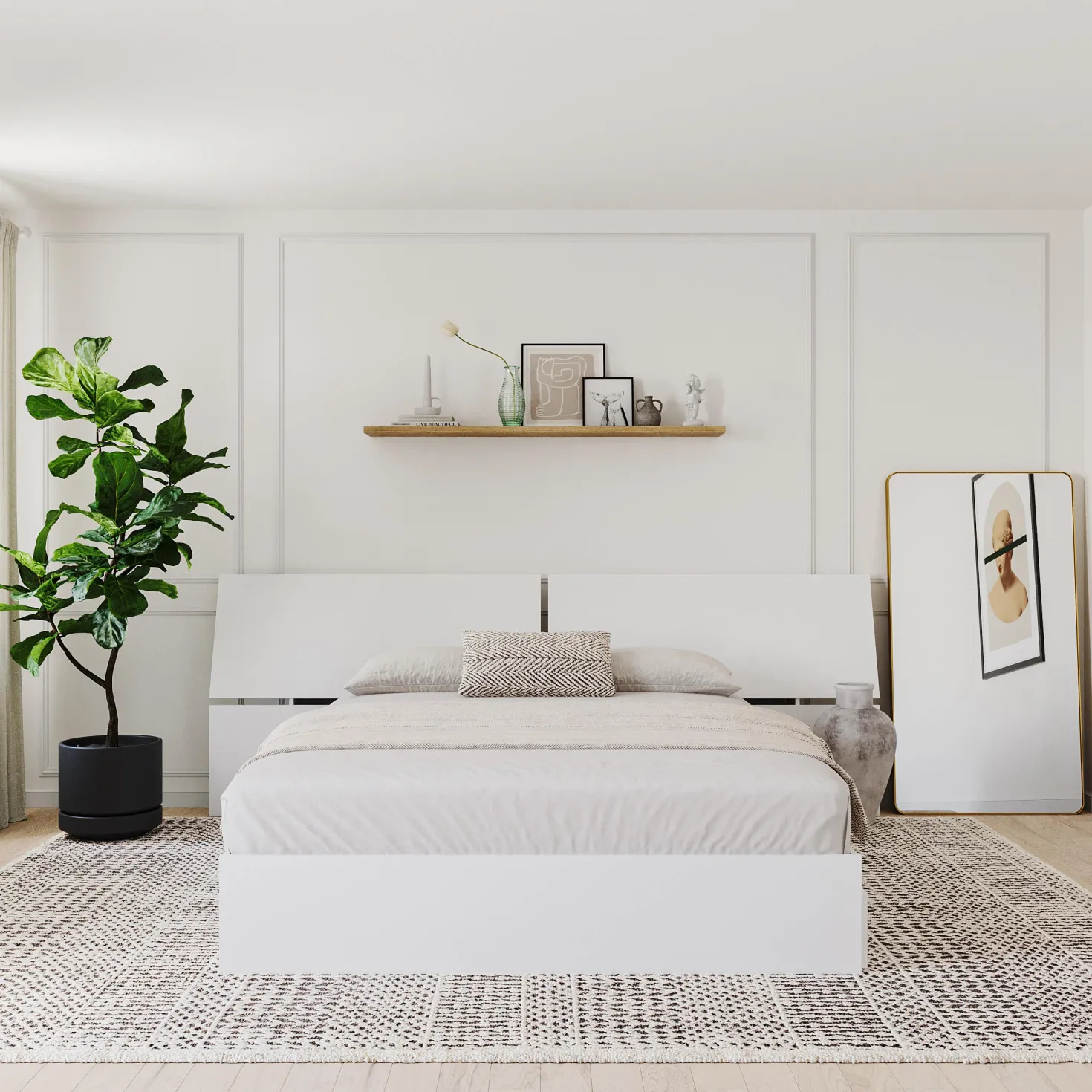 Grand lit avec tête de lit (60") - Nexera