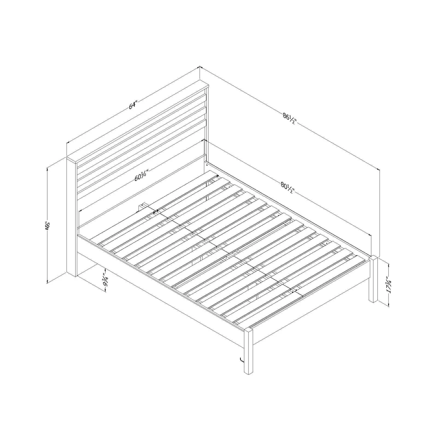 Grand lit avec tête de lit (60") - South Shore
