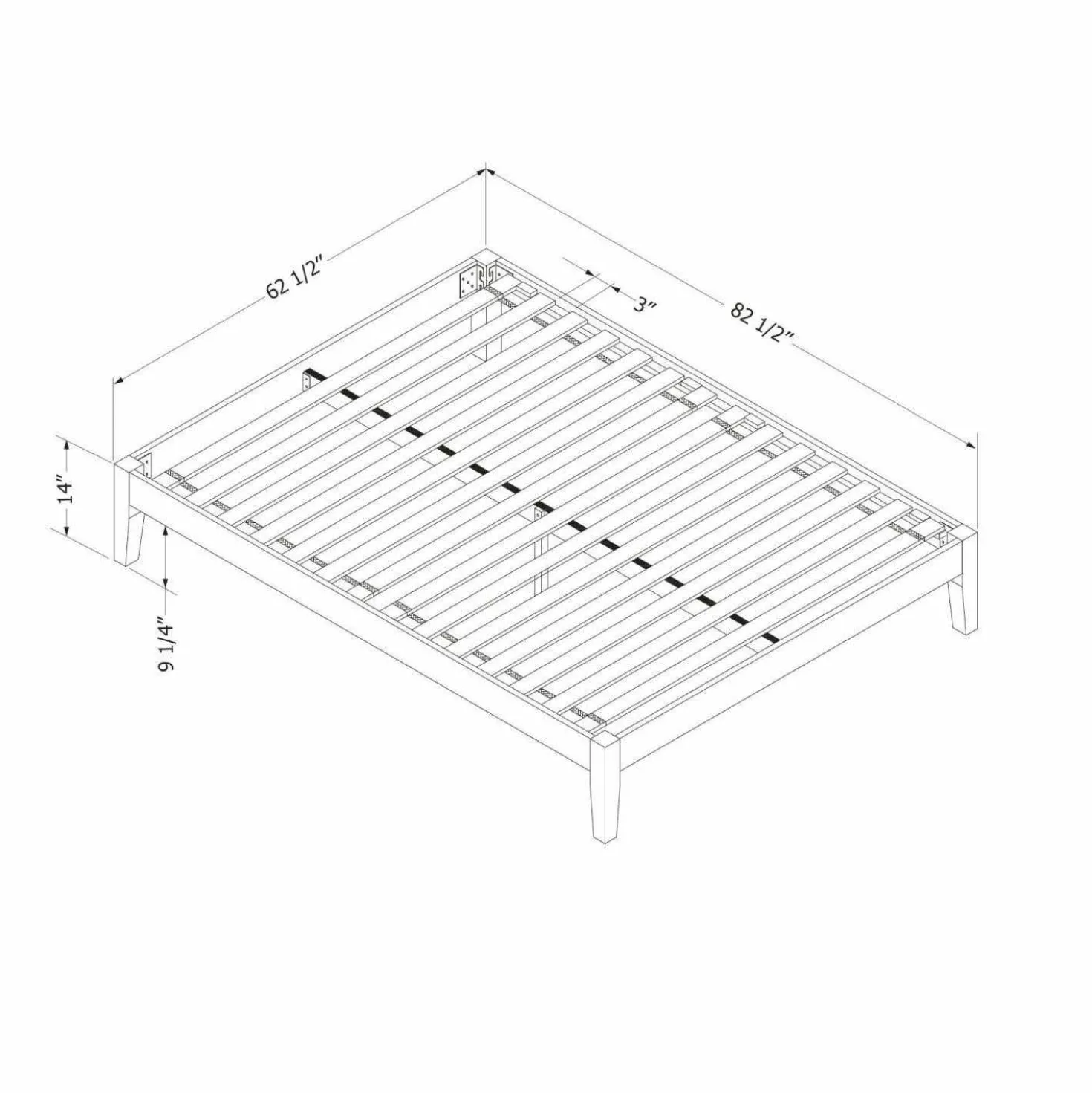 Grand lit en bois massif (60") - South Shore