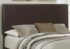Grand lit en cuir synthétique avec tête de lit (60