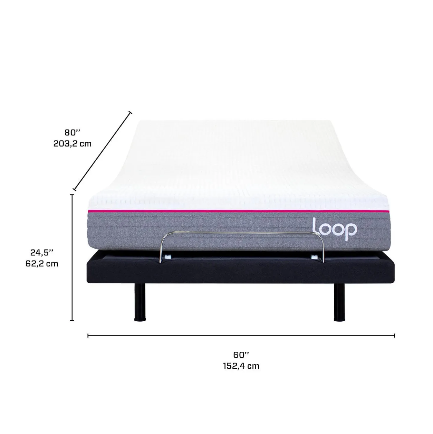 Grand lit électrique avec matelas loop (60")