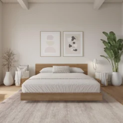 Grand lit plateforme avec tête de lit (60") - Nexera