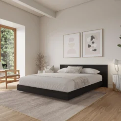 Grand lit plateforme avec tête de lit (60") - Nexera