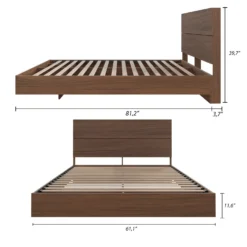 Grand lit plateforme avec tête de lit (60