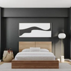 Grand lit plateforme avec tête de lit (60