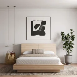 Grand lit plateforme avec tête de lit (60") - Nexera