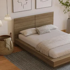 Grand lit plateforme avec tête de lit (60") - Nexera