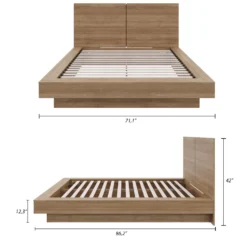 Grand lit plateforme avec tête de lit (60