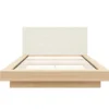 Grand lit plateforme en tissu avec tête de lit (60") - Nexera