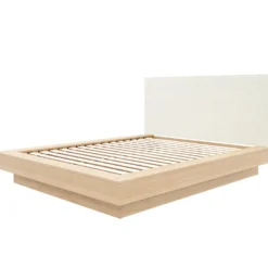 Grand lit plateforme en tissu avec tête de lit (60