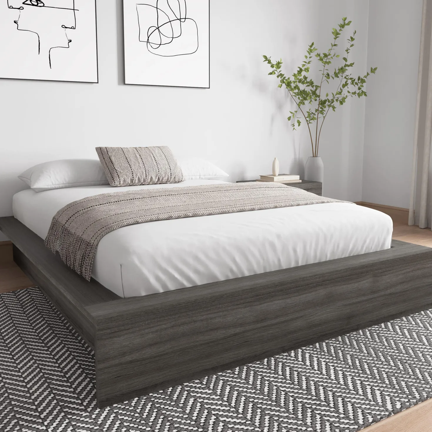 Grand lit plateforme (60") - Nexera