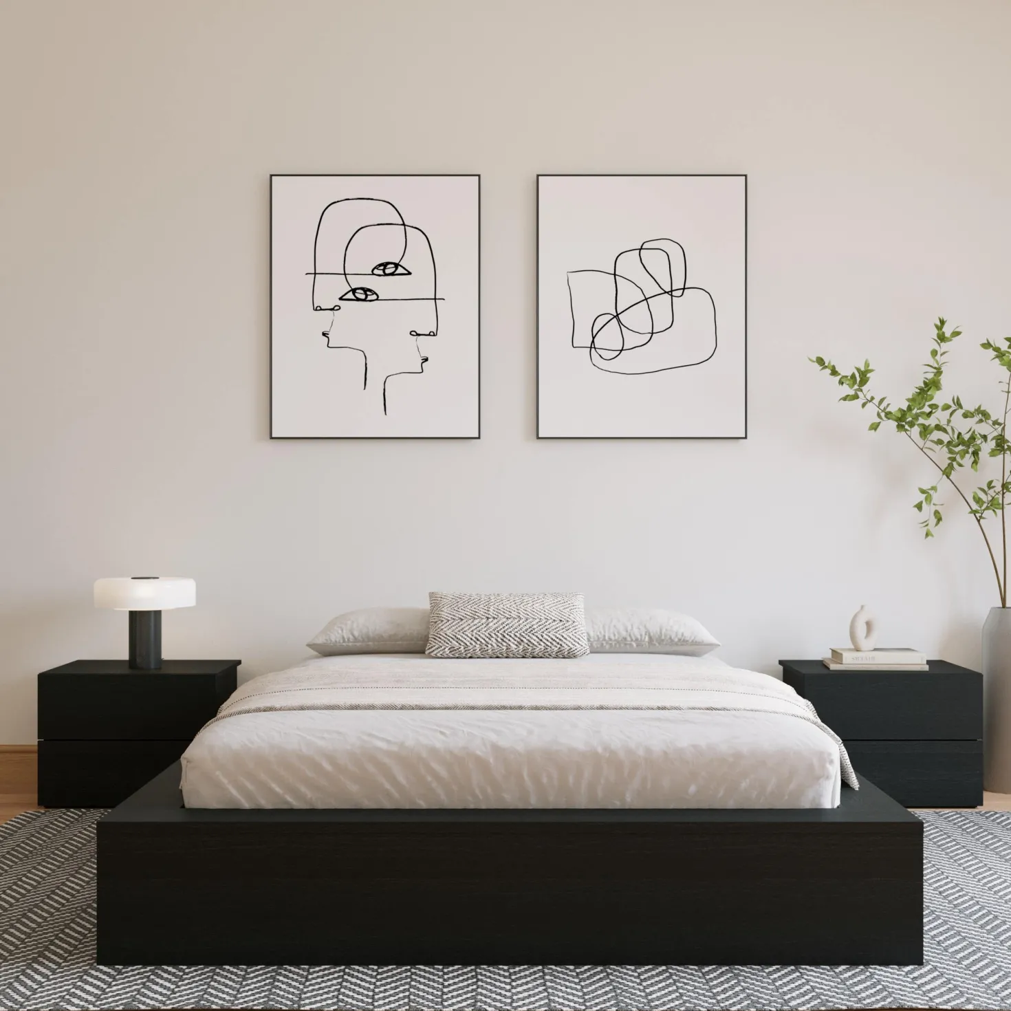 Grand lit plateforme (60") - Nexera