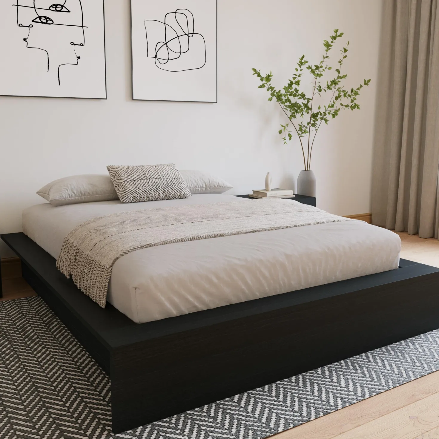 Grand lit plateforme (60") - Nexera