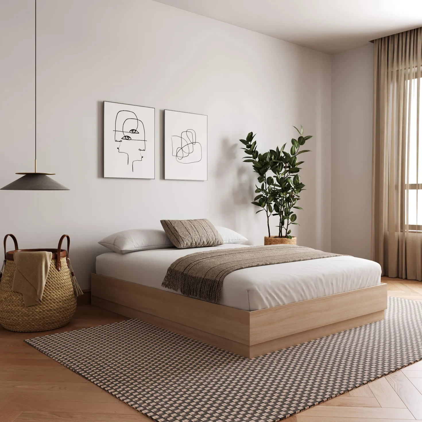 Grand lit plateforme (60") - Nexera
