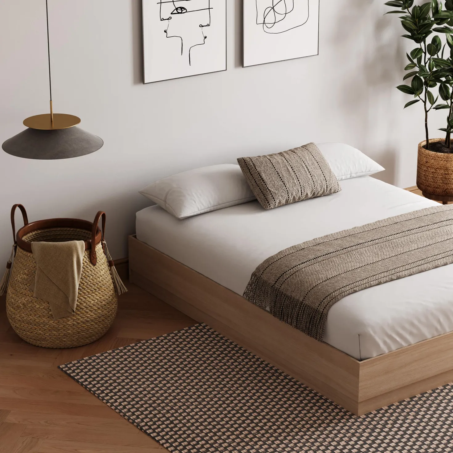 Grand lit plateforme (60") - Nexera