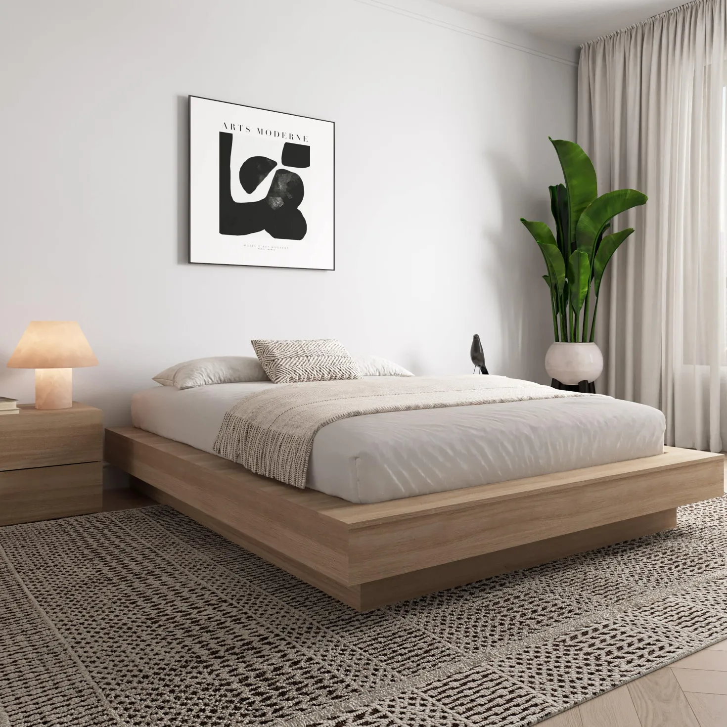 Grand lit plateforme (60") - Nexera