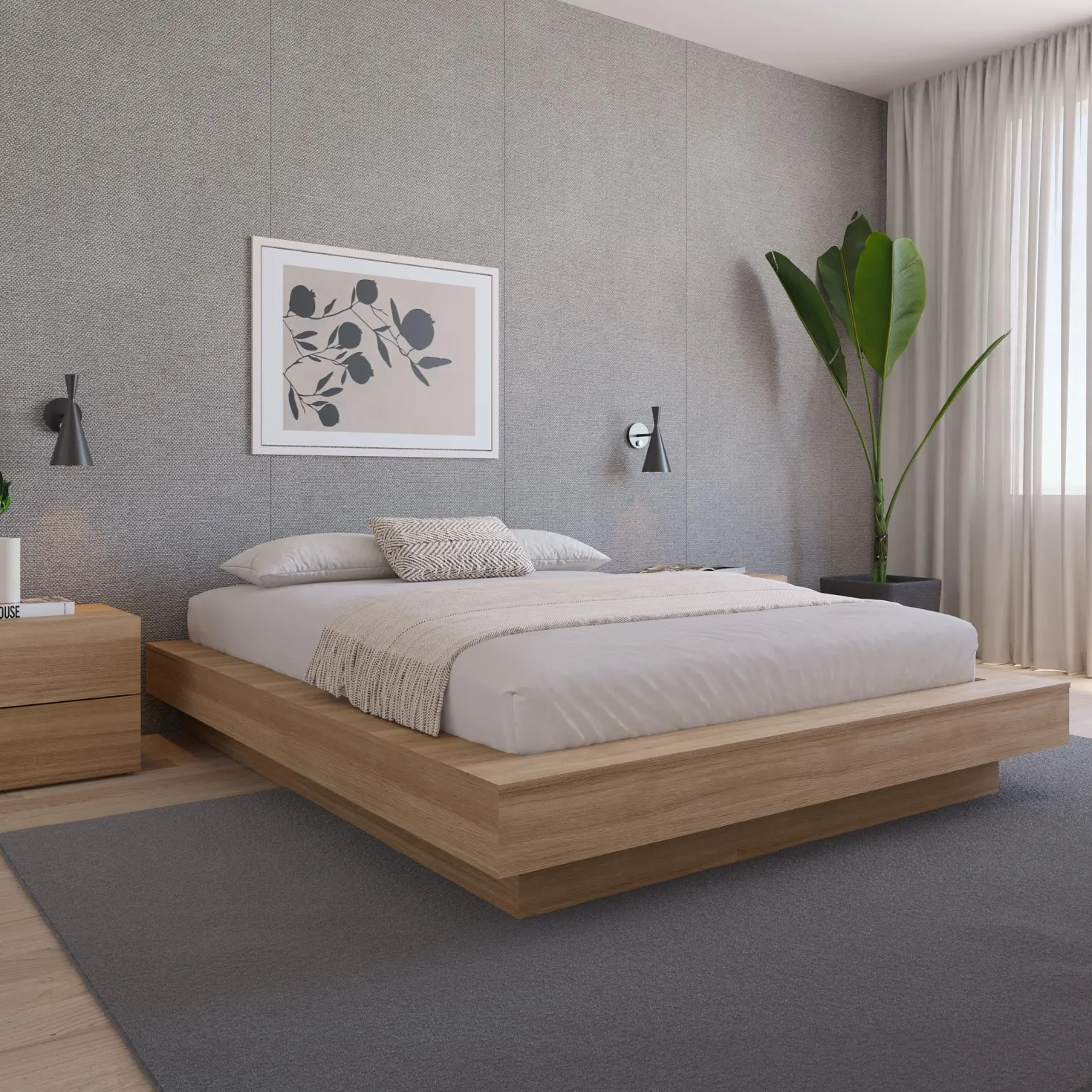 Grand lit plateforme (60") - Nexera