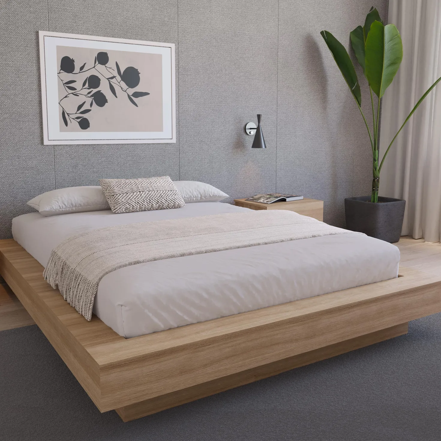 Grand lit plateforme (60") - Nexera