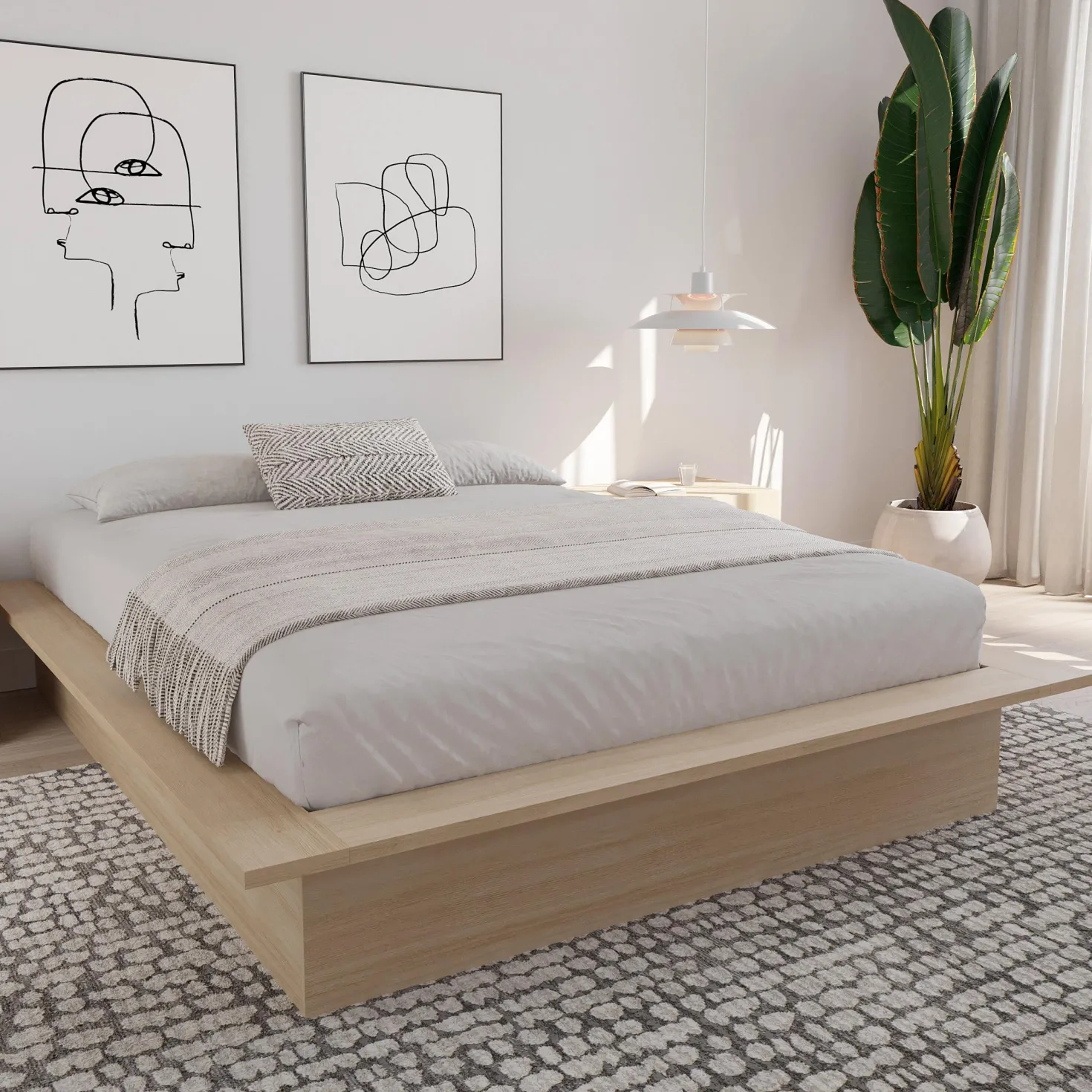 Grand lit plateforme (60") - Nexera
