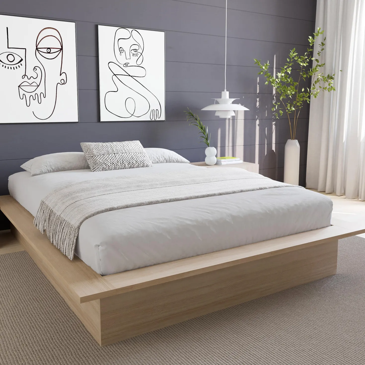 Grand lit plateforme (60") - Nexera