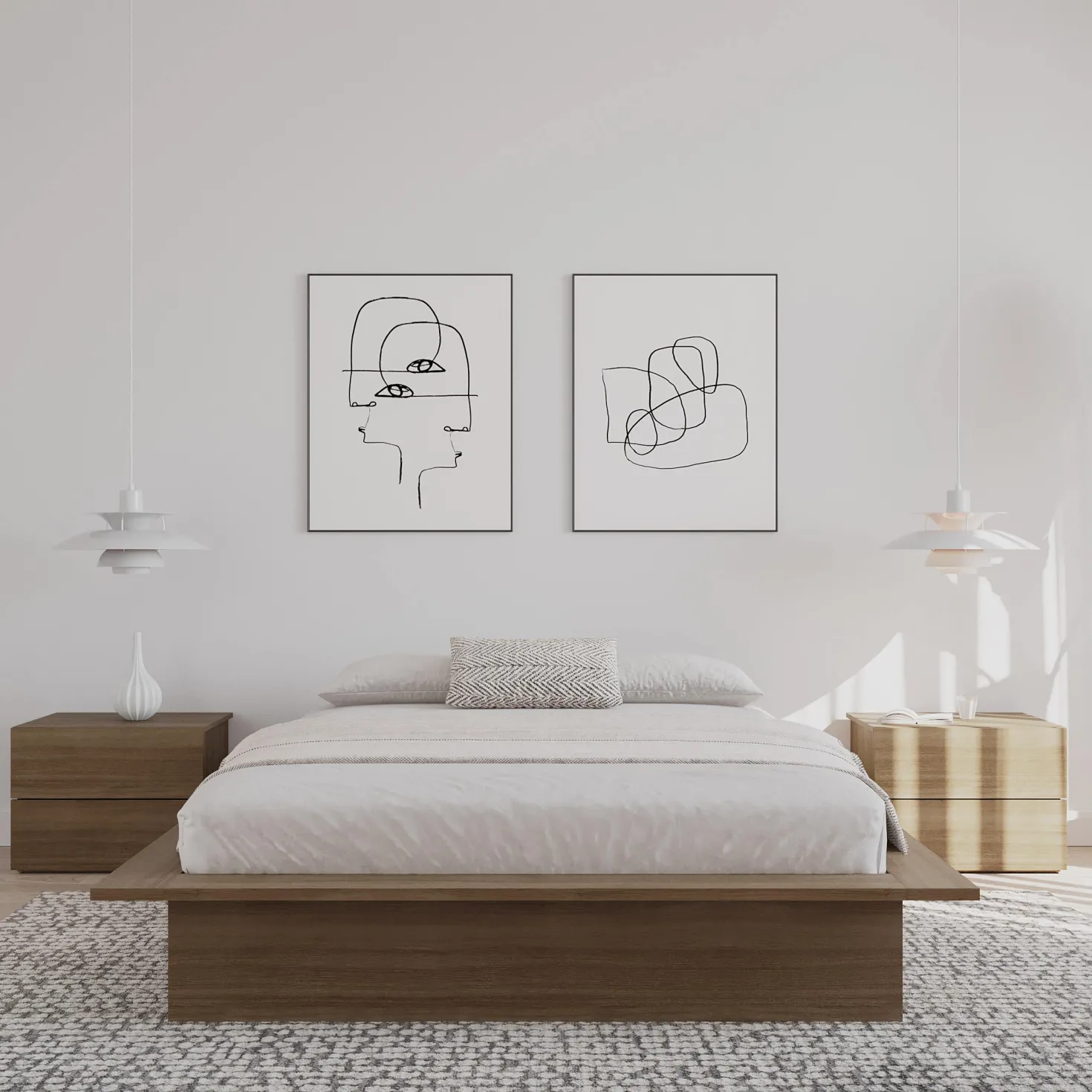 Grand lit plateforme (60") - Nexera