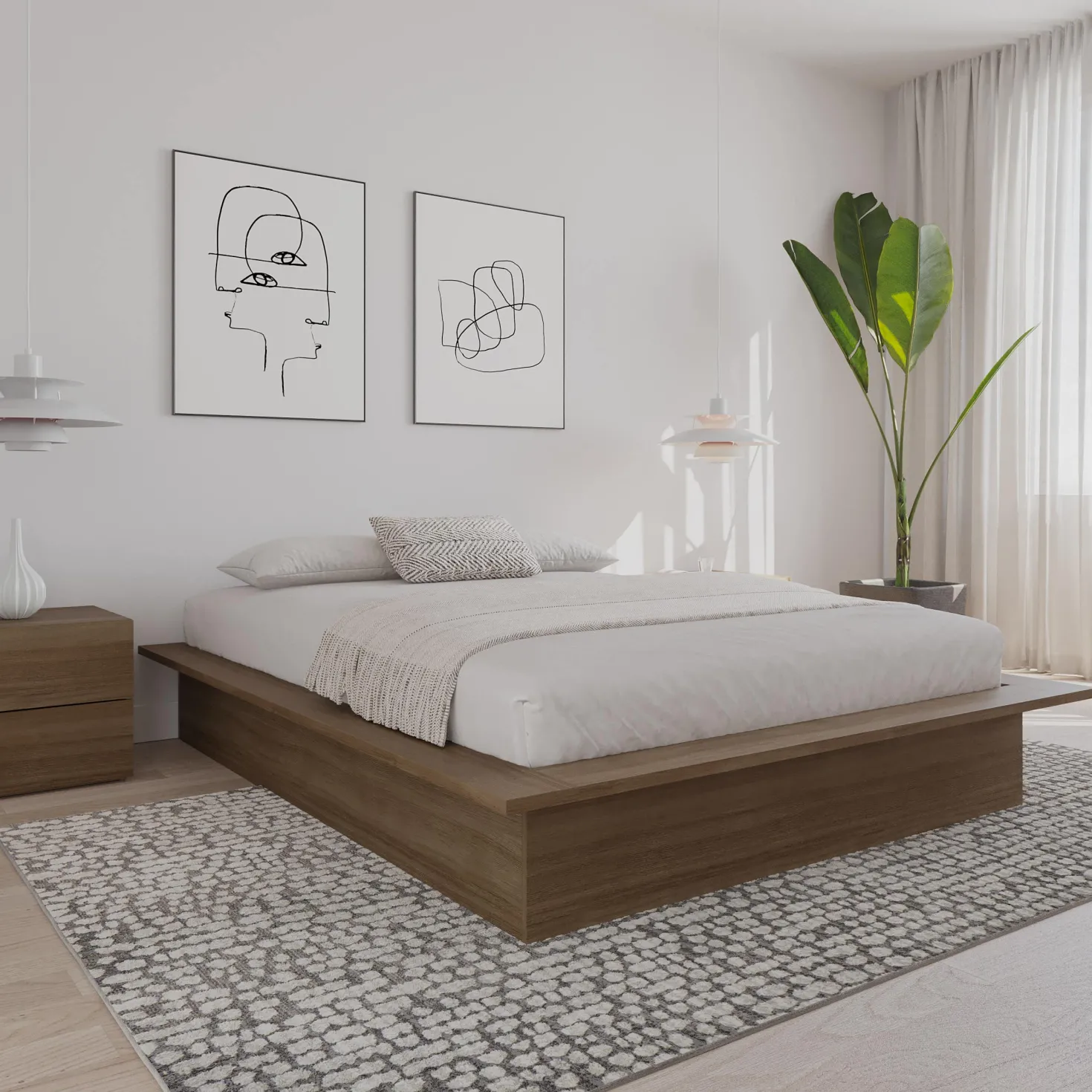 Grand lit plateforme (60") - Nexera